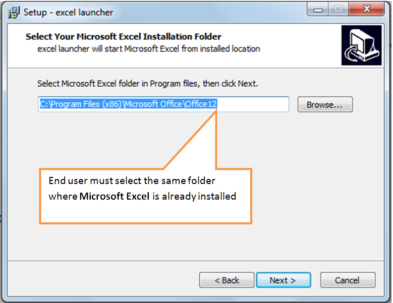 install in the same folder where excel is already installed